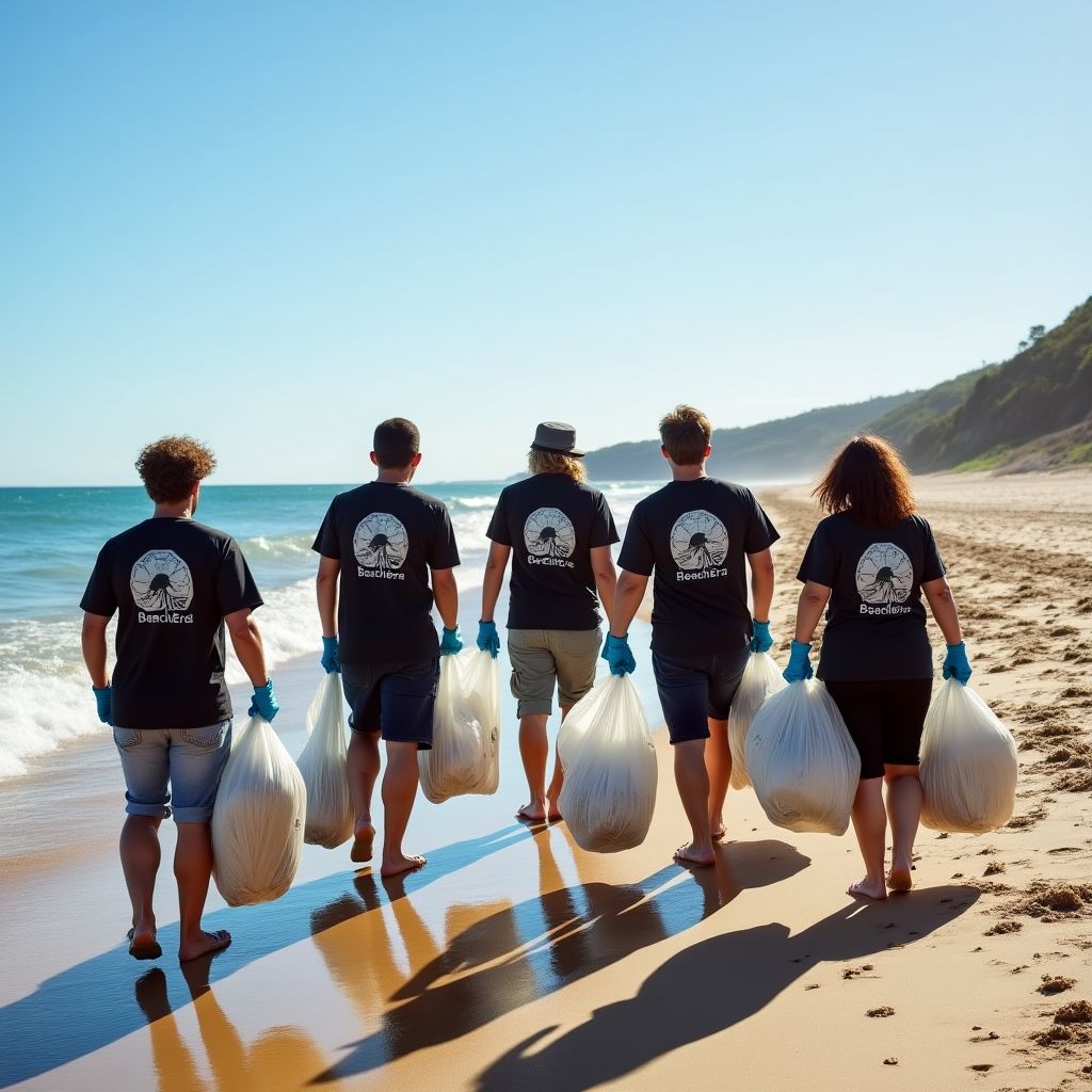 Community beach cleanup event
